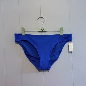 Aerie Shine Pique Full Coverage Bikini Bottom in Periwinkle Size Large NWT!